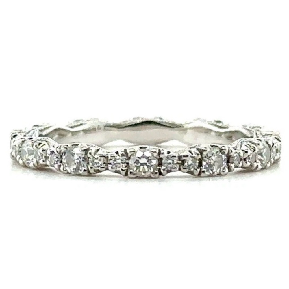 Tacori Platinum Crescent Diamond Eternity Ring size 6.25
